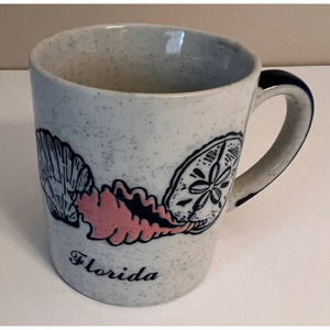 Florida Seashell Coffee Mug with Birds‎ 3 1/2" Tall x 3" Wide